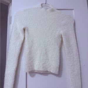 Babaton Cream Fuzzy Turtleneck Sweater